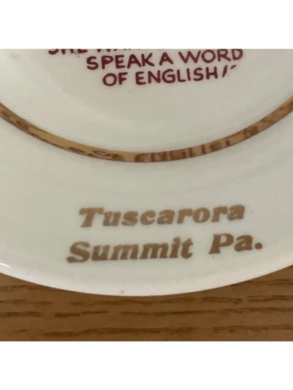 Vtg Tuscarora Summit PA Ashtray Risqué Adult Humor Gold Trim Mid Century MCM